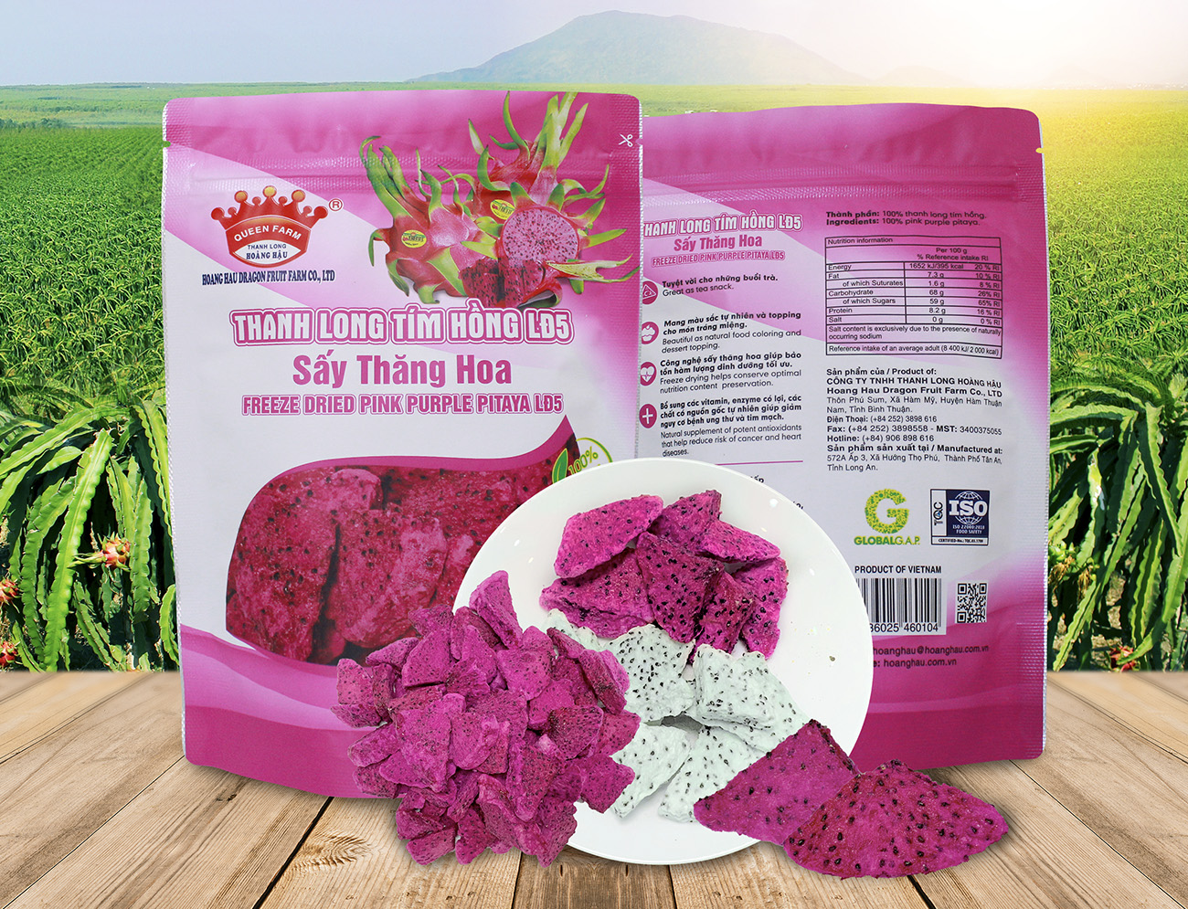 Thanh long tím hồng Sấy thăng hoa